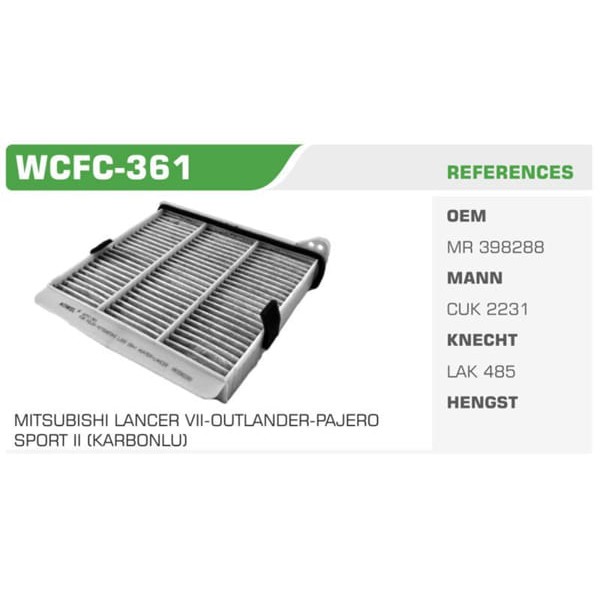 Winkel WCFC-361 Polen Filtresi L200 06> Karbonlu MR398288 