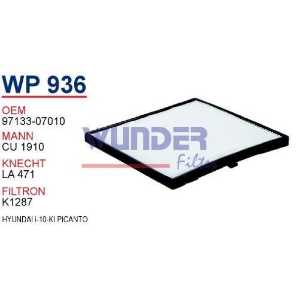 WUNDER WP936 Polen Filtresi Hyundai İ-10-Kia Picanto