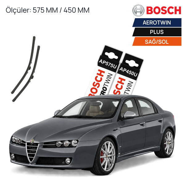 Alfa Romeo 159 Silecek (2005-2011) Bosch Aerotwin Plus Ön Silecek Takımı 