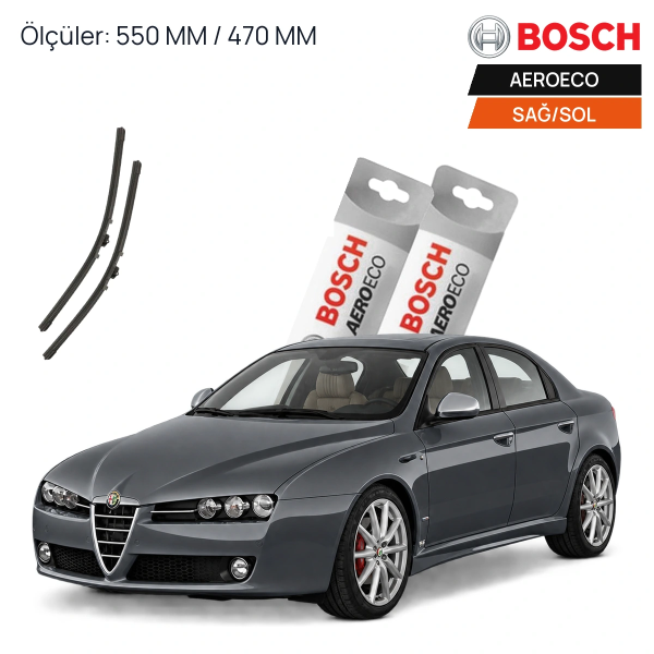 Alfa Romeo 159 Silecek (2005-2011) Bosch Aeroeco Ön Silecek Takımı 