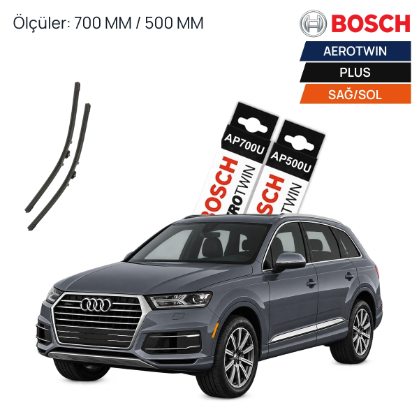 Audi Q7 Silecek (2015-2017) Bosch Aerotwin Plus Ön Silecek Takımı 
