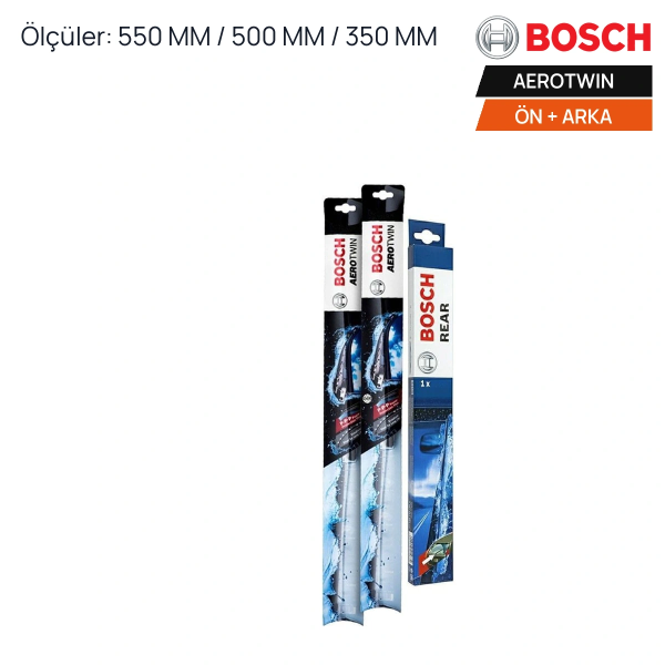 BMW X3 Ön Arka Silecek (2003-2010) Bosch Aerotwin Ön + Arka Takım 