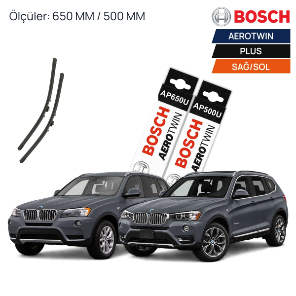 BMW X3 Silecek (2011-2017 F25) Bosch Aerotwin Plus Ön Silecek Takımı