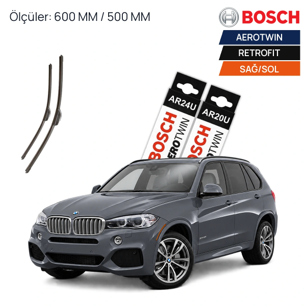 Bmw X5 Silecek (2014-2018 F15/F85) Bosch Aerotwin Retrofit Ön Silecek Takımı 