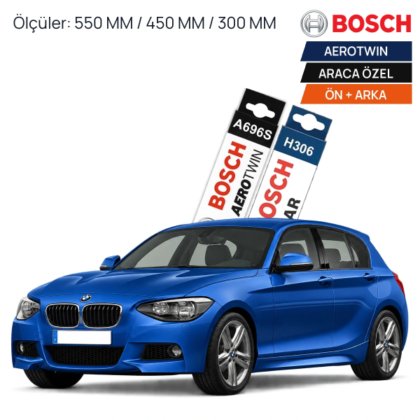Bmw F20-F21 Ön Arka Silecek (2012-2019) Bosch Aerotwin Ön + Arka Takım 