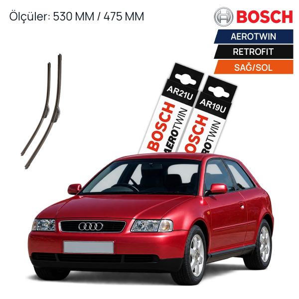 Audi A3 Silecek (1998-2002) Bosch Aerotwin Retrofit Ön Silecek Takımı 