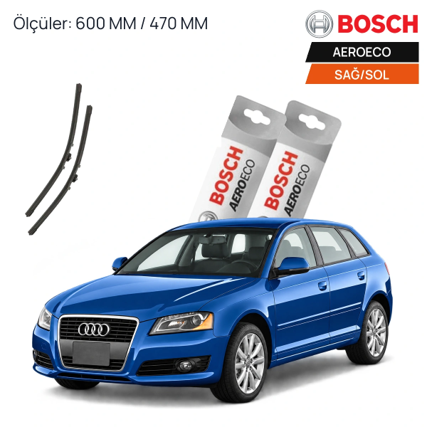Audi A3 Muz Silecek (2005-2012) Bosch Aeroeco Ön Silecek Takımı 