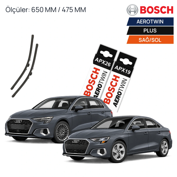 Audi A3 Silecek (2021-2025) Bosch Aerotwin Plus Ön Silecek Takımı 