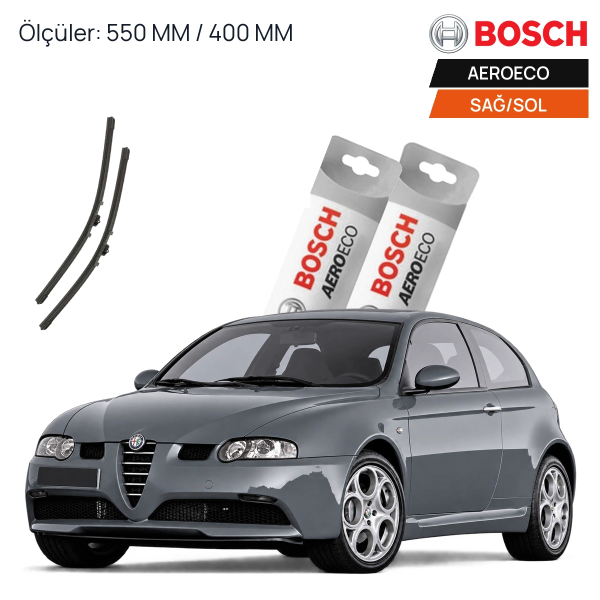Alfa Romeo 147 Silecek (2000-2005) Bosch Aeroeco Ön Silecek Takımı 