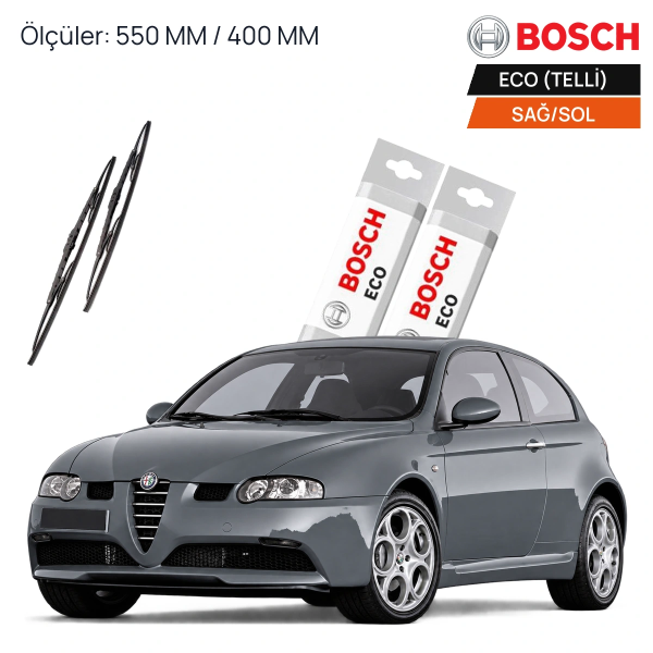 Alfa Romeo 147 Silecek (2000-2005) Bosch Eco Ön Silecek Takımı 