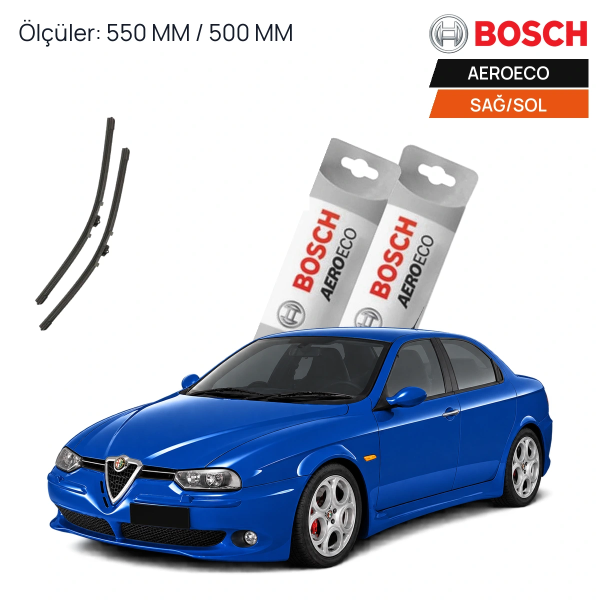 Alfa Romeo 156 Silecek (1997-2007) Bosch Aeroeco Ön Silecek Takımı 